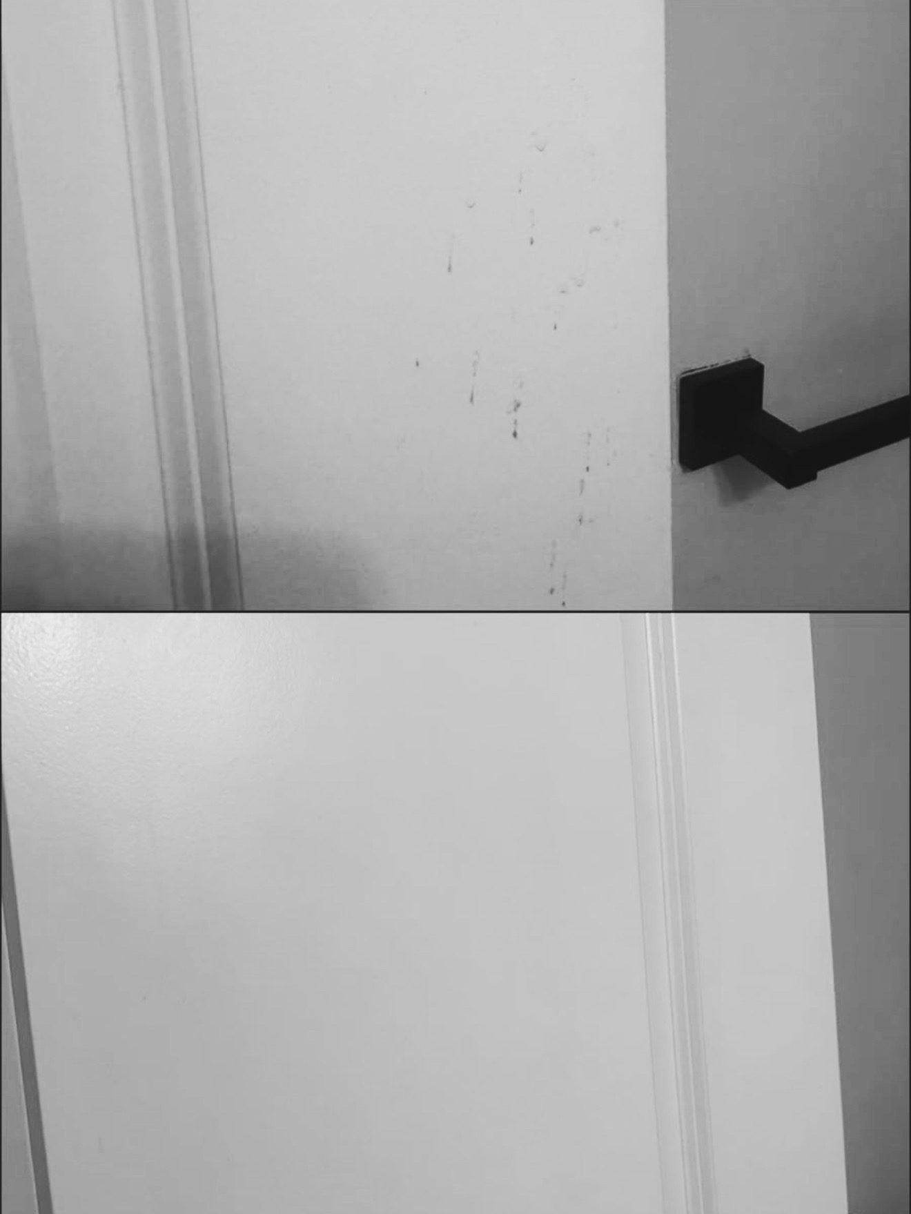 Before and after door cleaning